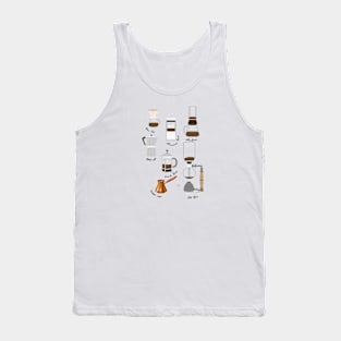 Coffee Pattern List Vintage Retro Japan Tank Top